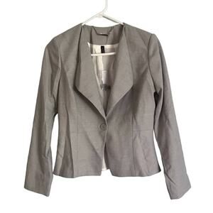 NWT White House black market gray herringbone suit jacket peplum blazer sz 2P